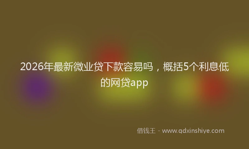 2026年最新微业贷下款容易吗，概括5个利息低的网贷app