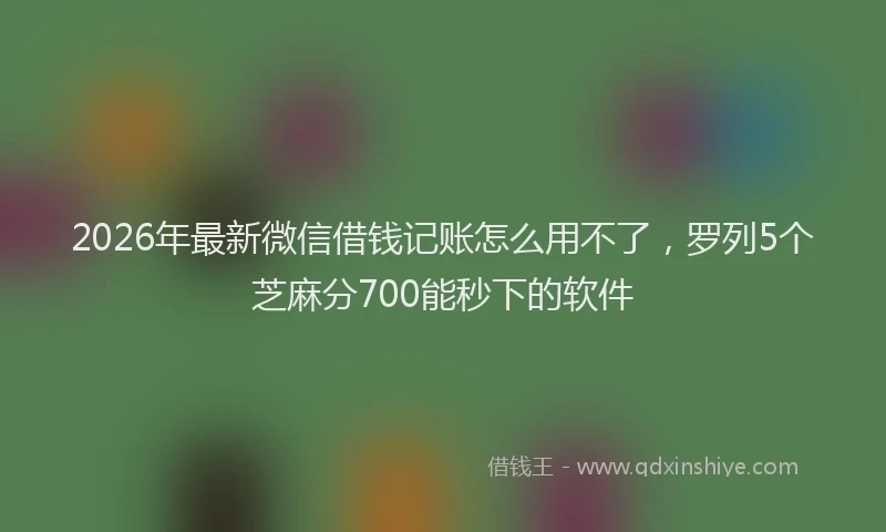 2026年最新微信借钱记账怎么用不了，罗列5个芝麻分700能秒下的软件