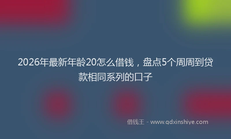 2026年最新年龄20怎么借钱，盘点5个周周到贷款相同系列的口子