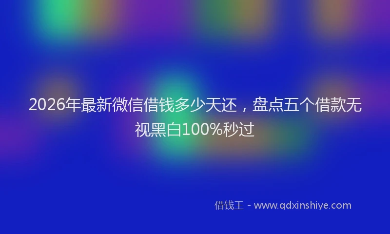 2026年最新微信借钱多少天还，盘点五个借款无视黑白100%秒过