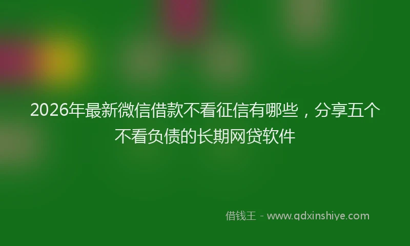 2026年最新微信借款不看征信有哪些，分享五个不看负债的长期网贷软件
