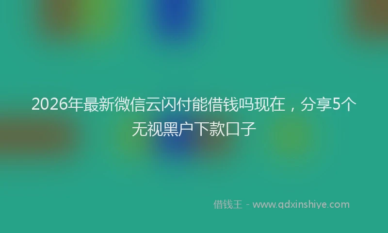 2026年最新微信云闪付能借钱吗现在，分享5个无视黑户下款口子