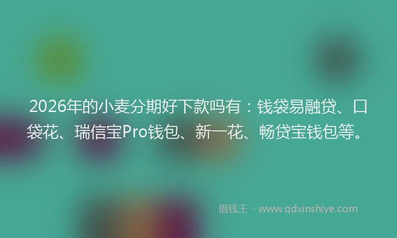 2026年的小麦分期好下款吗有：钱袋易融贷、口袋花、瑞信宝Pro钱包、新一花、畅贷宝钱包等。