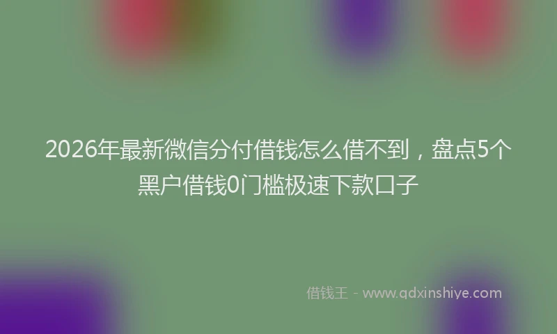 2026年最新微信分付借钱怎么借不到，盘点5个黑户借钱0门槛极速下款口子
