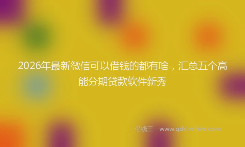 2026年最新微信可以借钱的都有啥，汇总五个高能分期贷款软件新秀