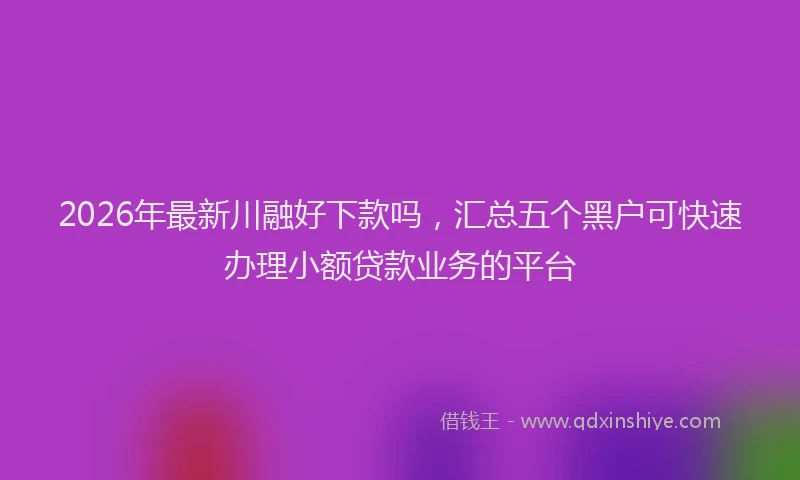 2026年最新川融好下款吗，汇总五个黑户可快速办理小额贷款业务的平台