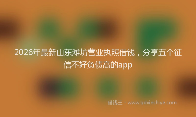 2026年最新山东潍坊营业执照借钱，分享五个征信不好负债高的app