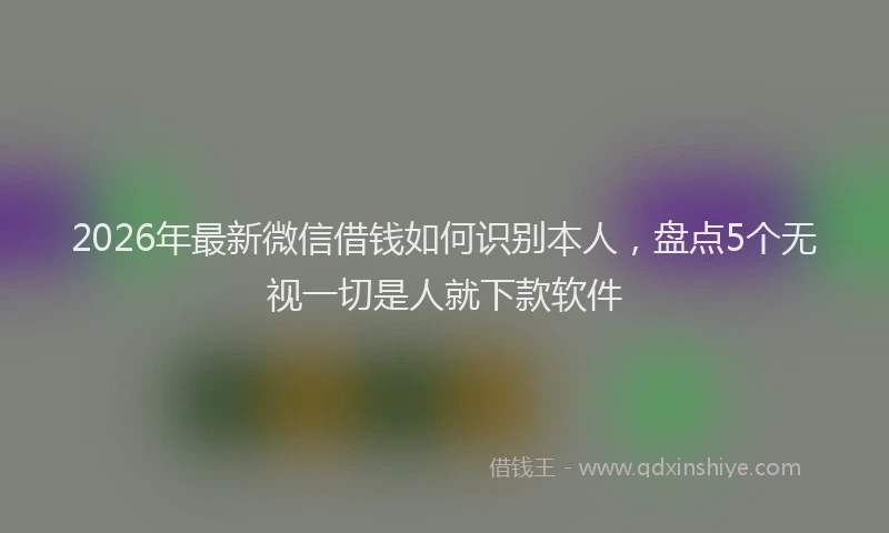 2026年最新微信借钱如何识别本人，盘点5个无视一切是人就下款软件