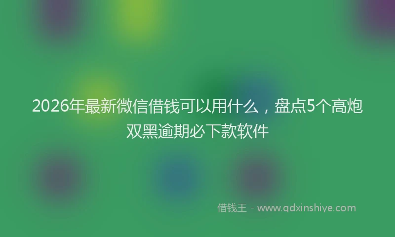 2026年最新微信借钱可以用什么，盘点5个高炮双黑逾期必下款软件