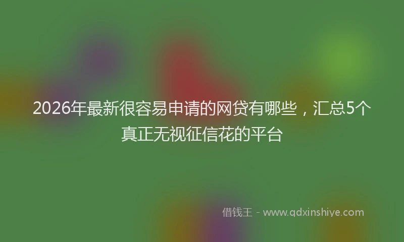 2026年最新很容易申请的网贷有哪些，汇总5个真正无视征信花的平台