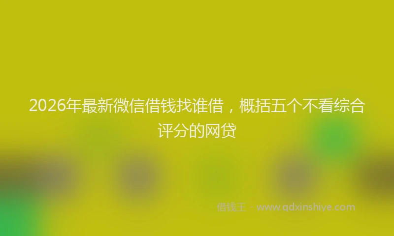 2026年最新微信借钱找谁借，概括五个不看综合评分的网贷