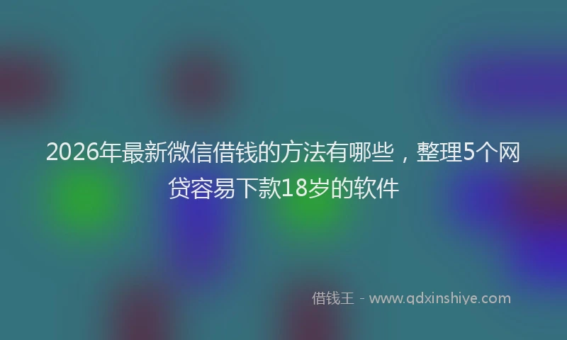 2026年最新微信借钱的方法有哪些，整理5个网贷容易下款18岁的软件