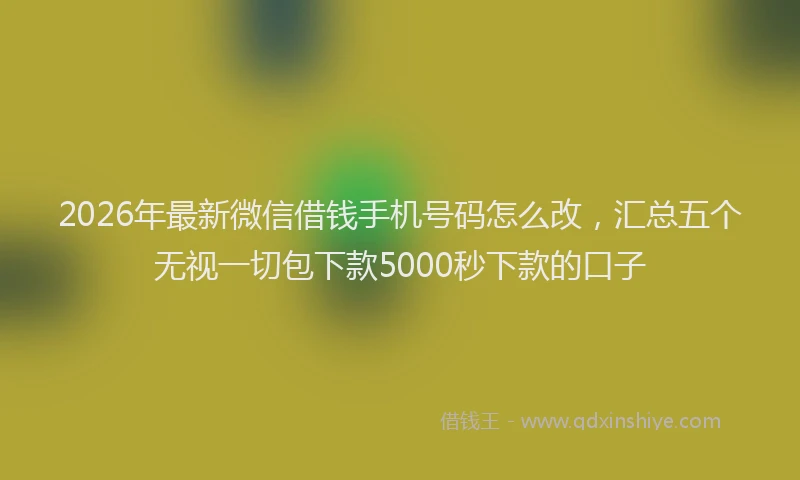 2026年最新微信借钱手机号码怎么改，汇总五个无视一切包下款5000秒下款的口子