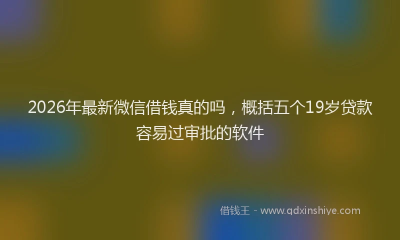 2026年最新微信借钱真的吗，概括五个19岁贷款容易过审批的软件