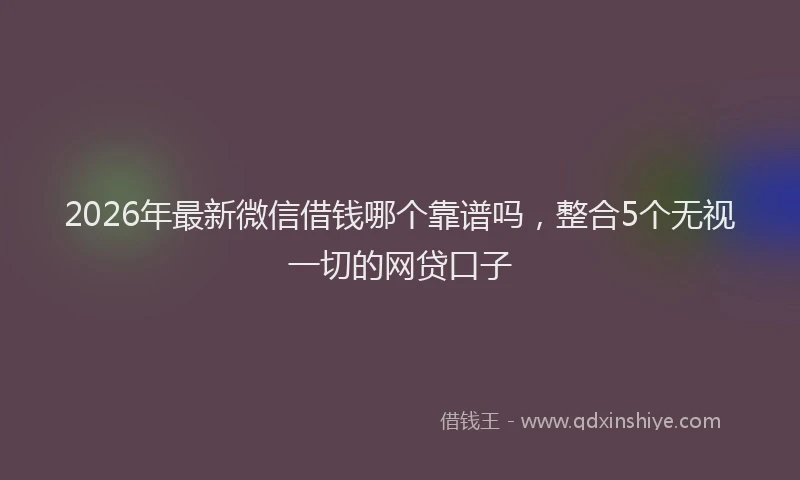 2026年最新微信借钱哪个靠谱吗，整合5个无视一切的网贷口子