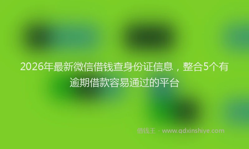 2026年最新微信借钱查身份证信息，整合5个有逾期借款容易通过的平台