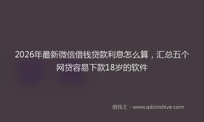 2026年最新微信借钱贷款利息怎么算，汇总五个网贷容易下款18岁的软件