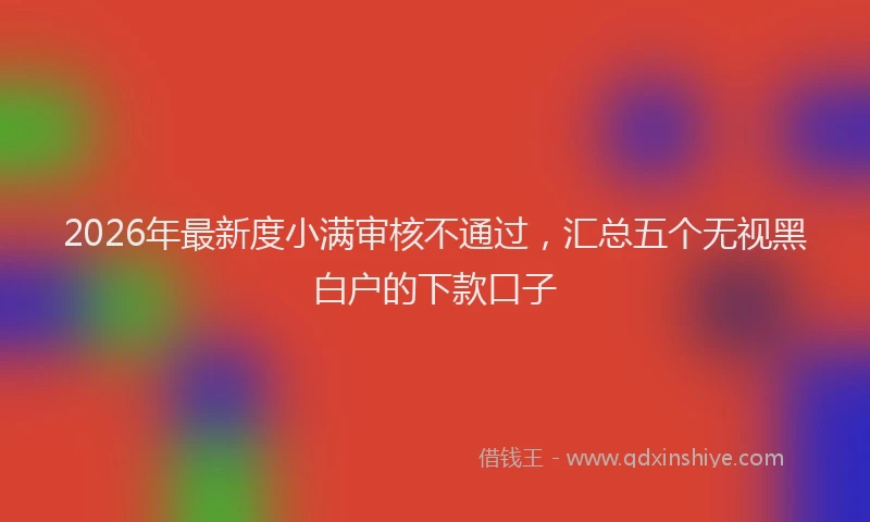 2026年最新度小满审核不通过，汇总五个无视黑白户的下款口子