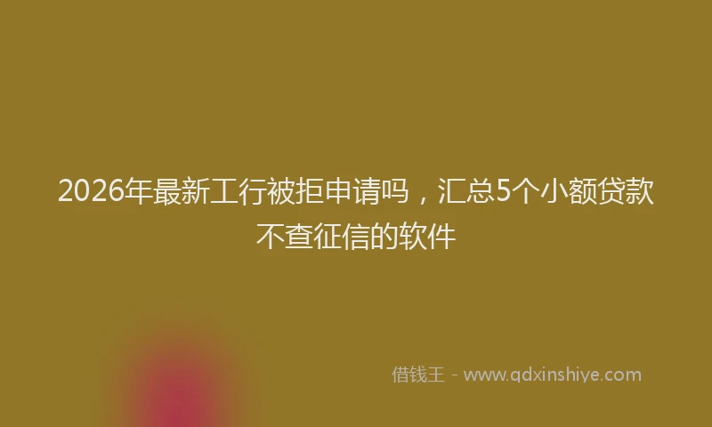 2026年最新工行被拒申请吗，汇总5个小额贷款不查征信的软件