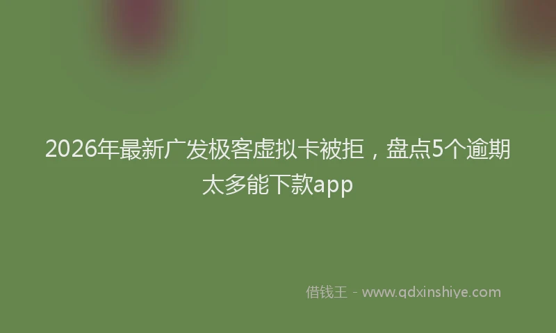 2026年最新广发极客虚拟卡被拒，盘点5个逾期太多能下款app