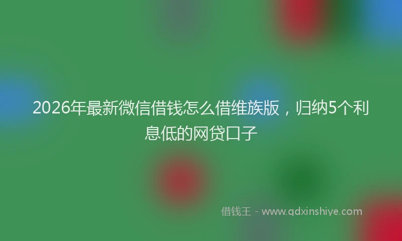 2026年最新微信借钱怎么借维族版，归纳5个利息低的网贷口子