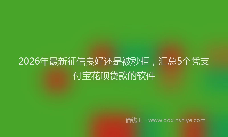 2026年最新征信良好还是被秒拒，汇总5个凭支付宝花呗贷款的软件
