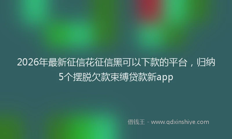 2026年最新征信花征信黑可以下款的平台，归纳5个摆脱欠款束缚贷款新app