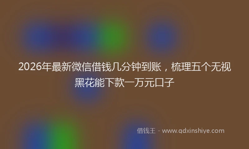 2026年最新微信借钱几分钟到账，梳理五个无视黑花能下款一万元口子