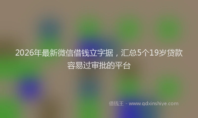 2026年最新微信借钱立字据，汇总5个19岁贷款容易过审批的平台