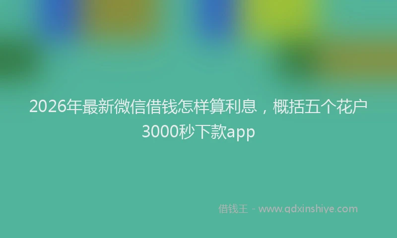 2026年最新微信借钱怎样算利息，概括五个花户3000秒下款app