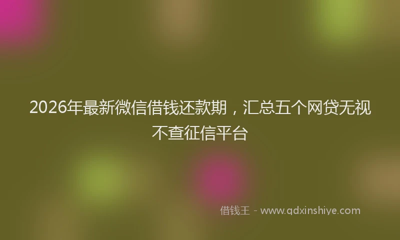 2026年最新微信借钱还款期，汇总五个网贷无视不查征信平台