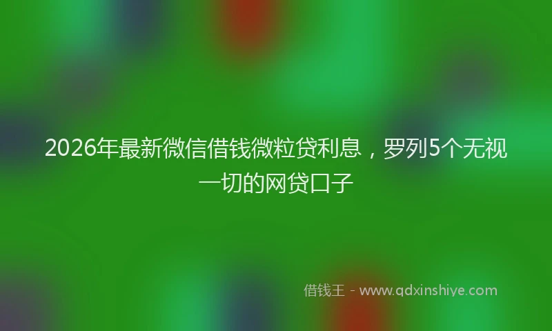 2026年最新微信借钱微粒贷利息，罗列5个无视一切的网贷口子