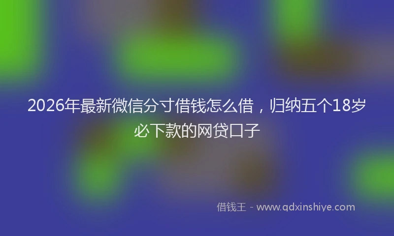 2026年最新微信分寸借钱怎么借，归纳五个18岁必下款的网贷口子