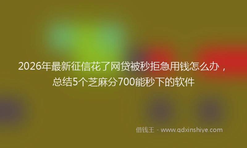 2026年最新征信花了网贷被秒拒急用钱怎么办，总结5个芝麻分700能秒下的软件