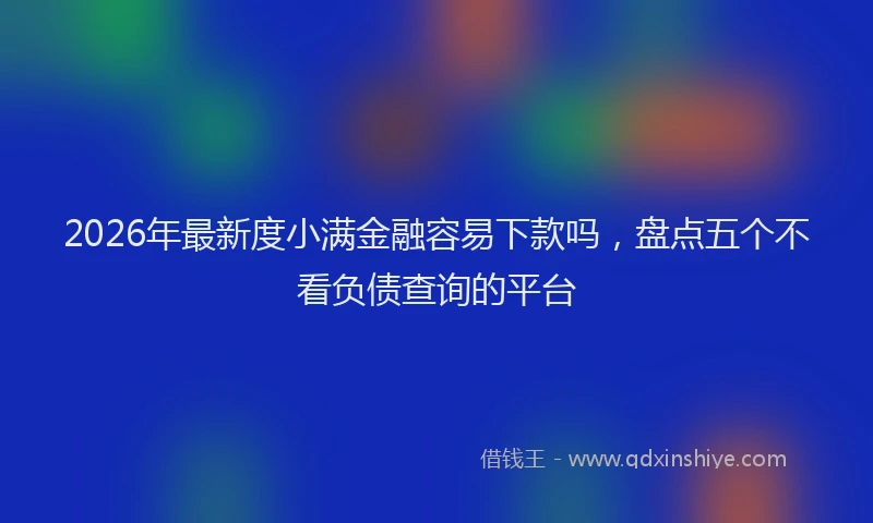 2026年最新度小满金融容易下款吗，盘点五个不看负债查询的平台