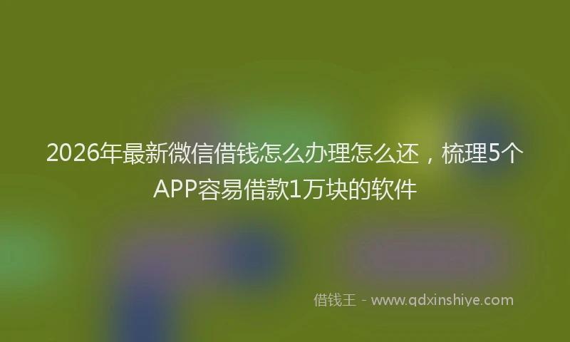 2026年最新微信借钱怎么办理怎么还，梳理5个APP容易借款1万块的软件