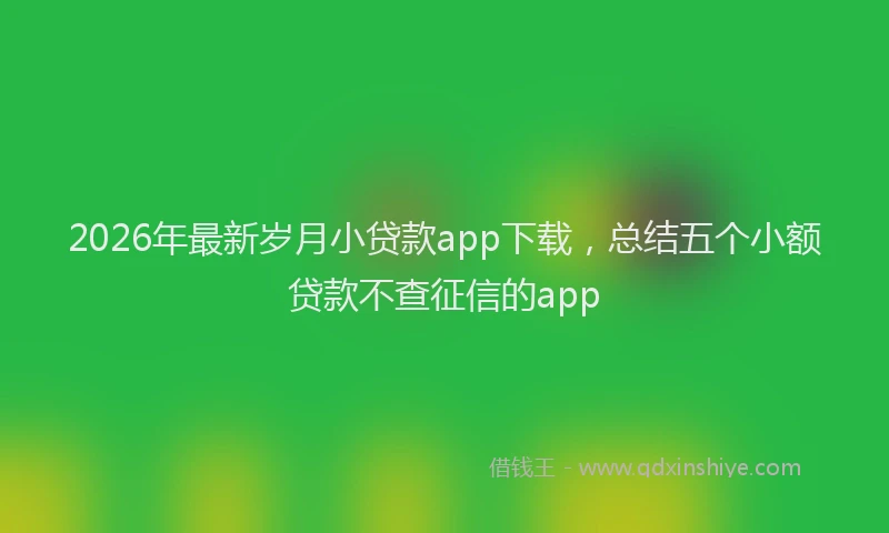 2026年最新岁月小贷款app下载，总结五个小额贷款不查征信的app