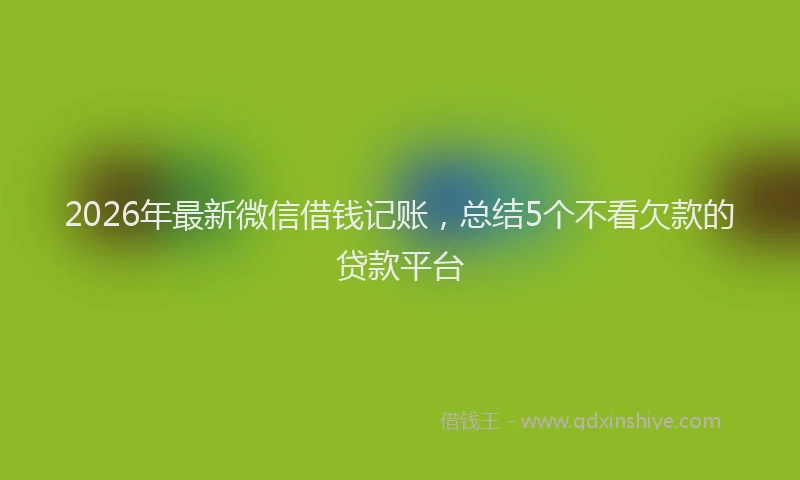 2026年最新微信借钱记账，总结5个不看欠款的贷款平台