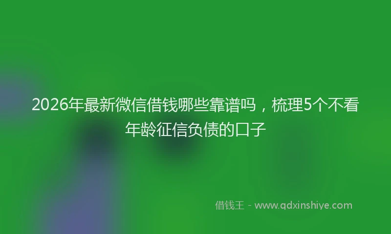 2026年最新微信借钱哪些靠谱吗，梳理5个不看年龄征信负债的口子