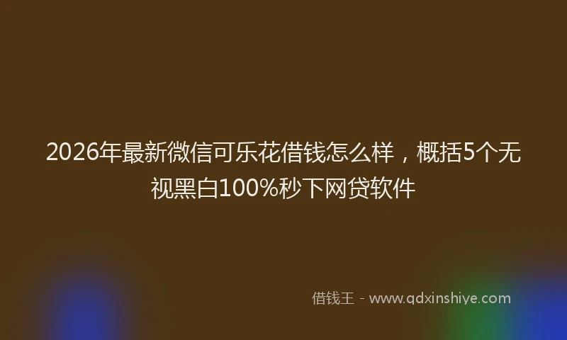 2026年最新微信可乐花借钱怎么样，概括5个无视黑白100%秒下网贷软件