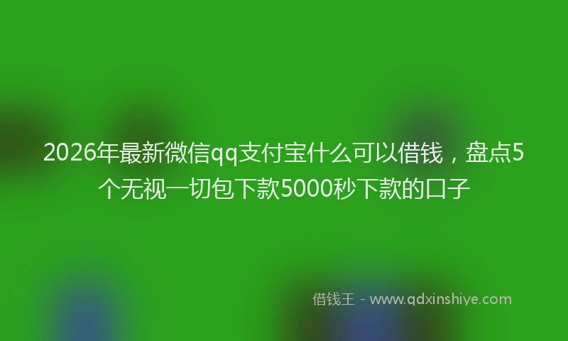 2026年最新微信qq支付宝什么可以借钱，盘点5个无视一切包下款5000秒下款的口子