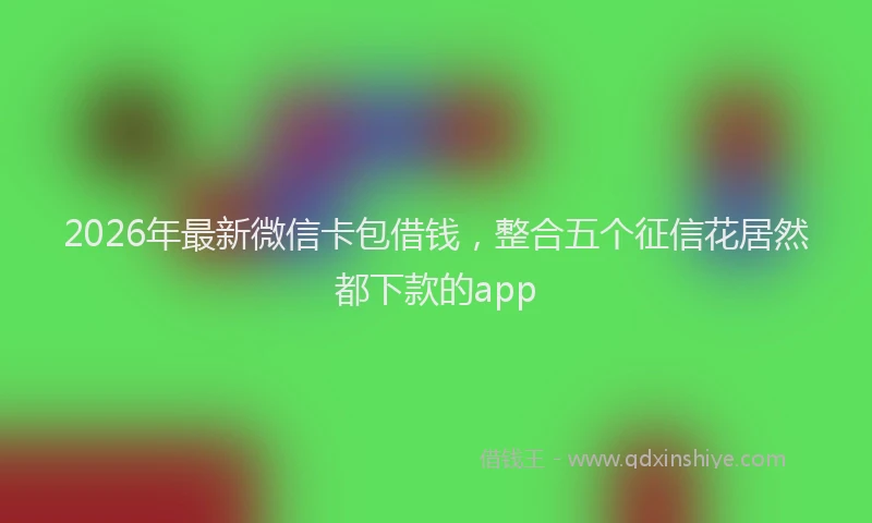 2026年最新微信卡包借钱，整合五个征信花居然都下款的app