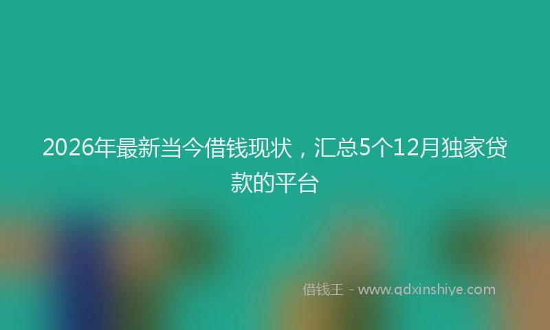 2026年最新当今借钱现状，汇总5个12月独家贷款的平台