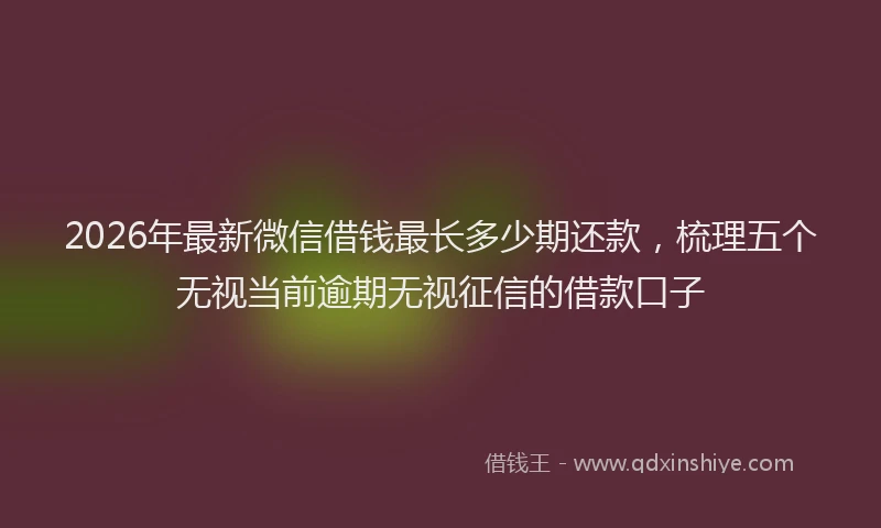 2026年最新微信借钱最长多少期还款，梳理五个无视当前逾期无视征信的借款口子