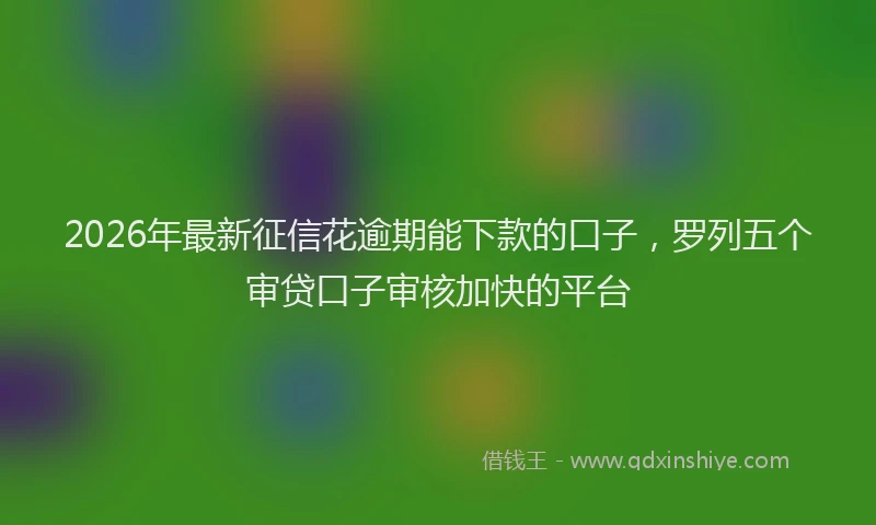 2026年最新征信花逾期能下款的口子，罗列五个审贷口子审核加快的平台
