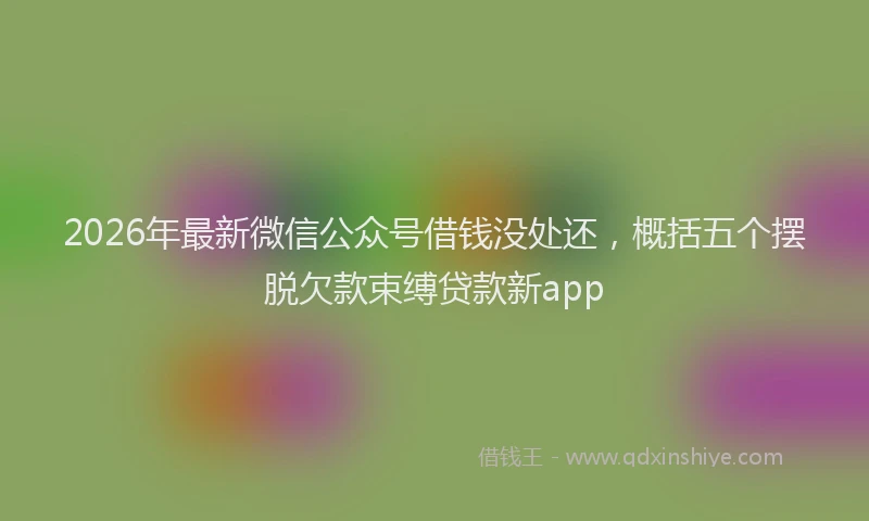 2026年最新微信公众号借钱没处还，概括五个摆脱欠款束缚贷款新app