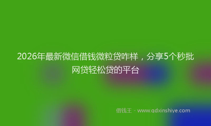 2026年最新微信借钱微粒贷咋样，分享5个秒批网贷轻松贷的平台