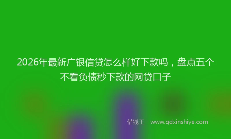 2026年最新广银信贷怎么样好下款吗，盘点五个不看负债秒下款的网贷口子