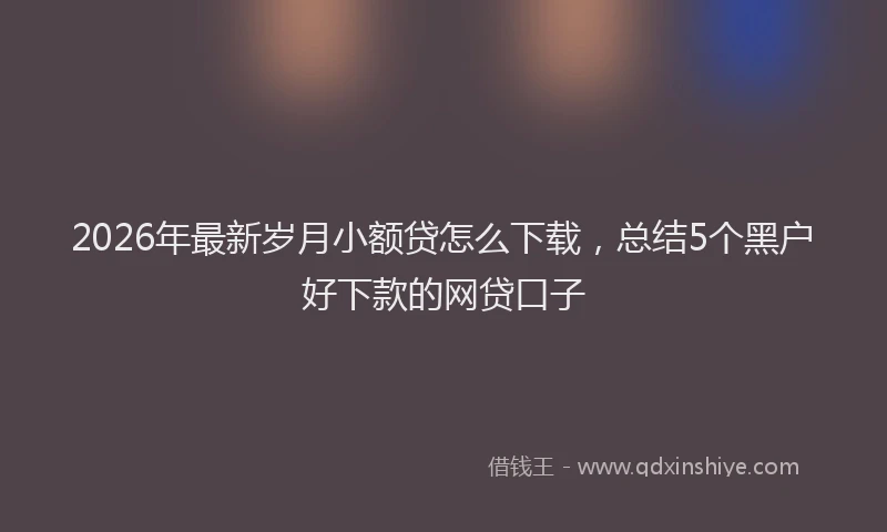 2026年最新岁月小额贷怎么下载，总结5个黑户好下款的网贷口子