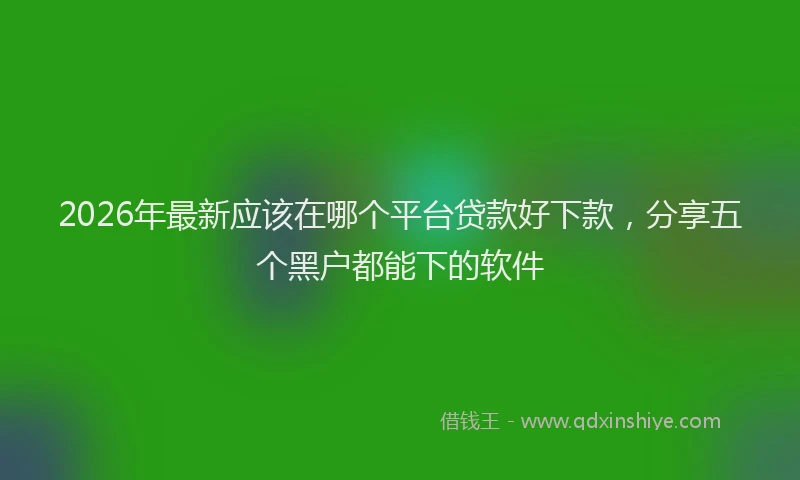 2026年最新应该在哪个平台贷款好下款，分享五个黑户都能下的软件